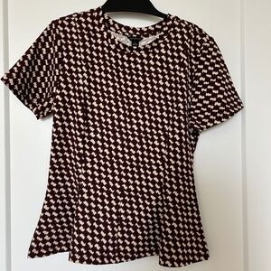 Ann Taylor houndstooth peplum top